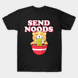 Send Noods Funny Ramen Cat T-Shirt